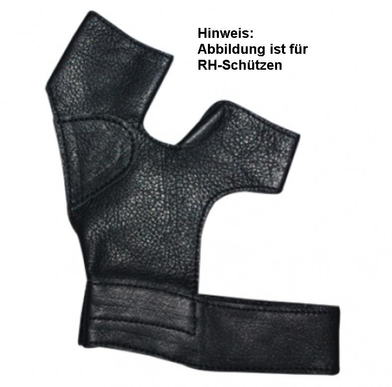 Guanti da tiro con l'arco tradizionali in pelle per LH Schützen black.bulls black